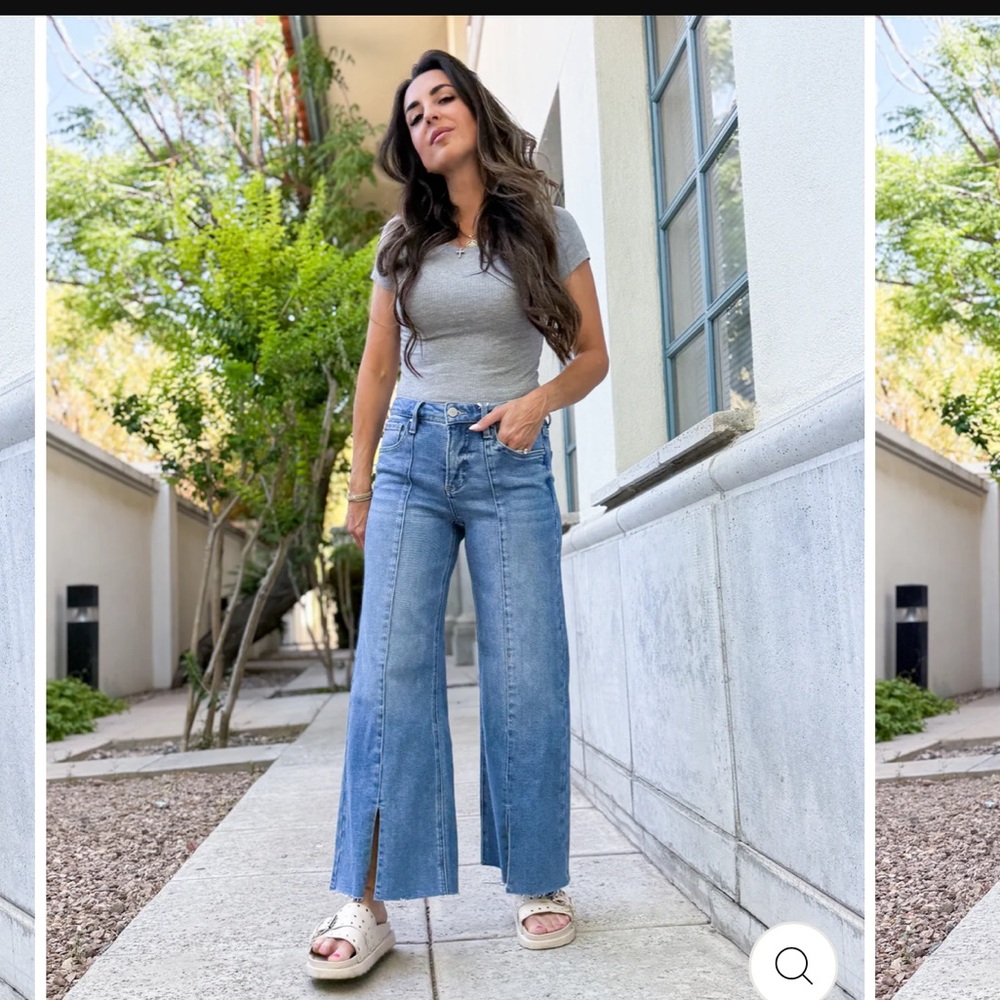The Layla slit front midrise crop jeans by Risen